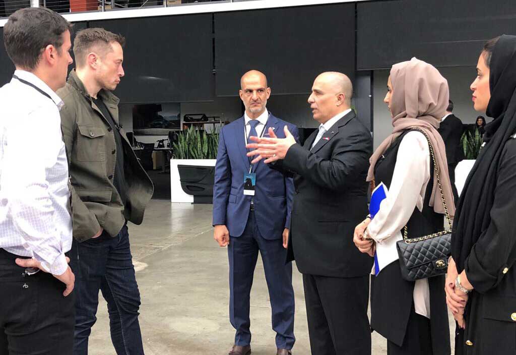 Tesla and SpaceX CEO Elon Musk met with Mattar al Tayer, the director-general and chairman of Dubai’s Roads and Transport Authority at the LA CoMotion Congress in California, according to the RTA.