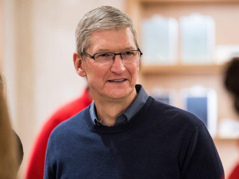 Tim Cook, CEO of Apple, made a surprise visit to an Apple Store in Dubai. (Getty Images)