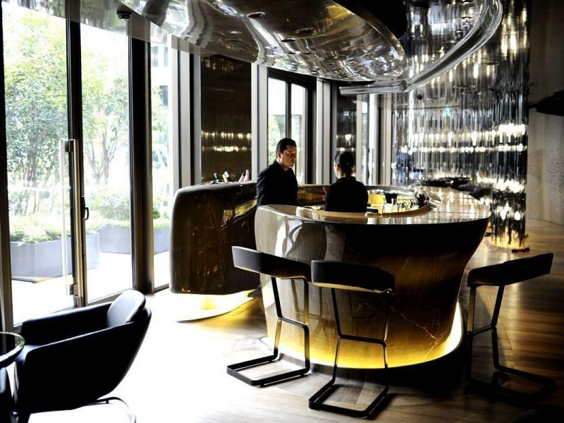 A bar in the luxury hotel Mandarin Oriental in Paris. Mandarin Oriental group is a Hong-Kong based chain.