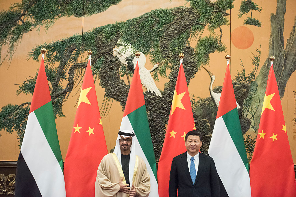 Sheikh Mohamed bin Zayed al Nahyan, Crown Prince of Abu Dhabi meets Chinese President Xi Jinping during a signing ceremony in the Great Hall of the People on December 14 2015 in Beijing China
 Photo: Fred Dufour/Pool/Getty Images