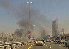 FIRE DRAMA: Large clouds of smoke billow across Sheikh Zayed Road.