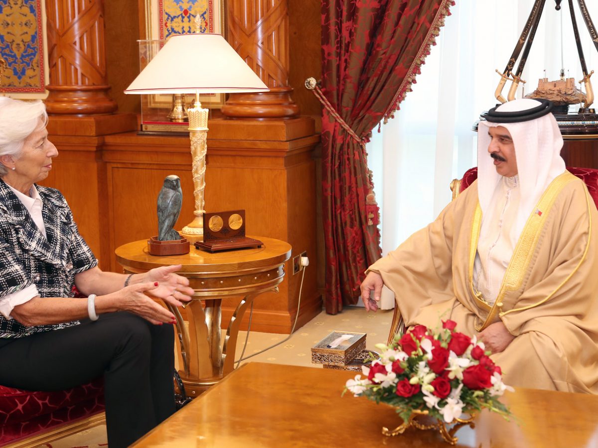 IMF chief Christine Lagarde meets with Bahrain's King Hamad during her visit to the kingdom. Image: Bahrain News Agency.