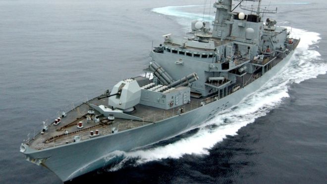 The HMS Montrose then warned off three Iranian gunboats that UK officials said were trying to "impede" the progress of a British supertanker through the Strait of Hormuz in the Gulf on July 11.