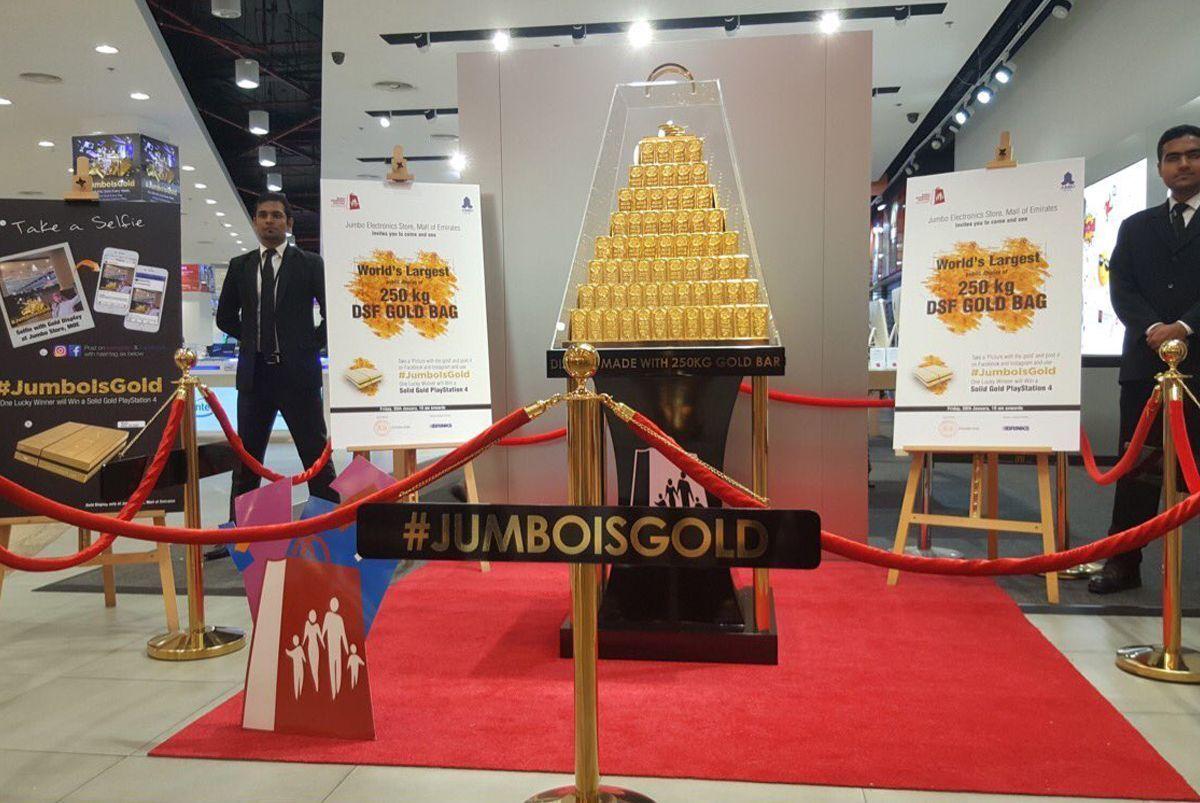 World's largest display of gold bars worth 9.6m showcased in Dubai