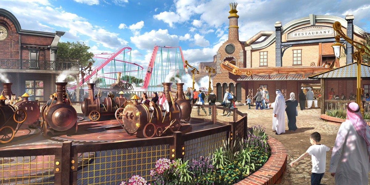 Six Flags Qiddiya will cover 32 hectares and include 28 rides and attractions across six themed lands.