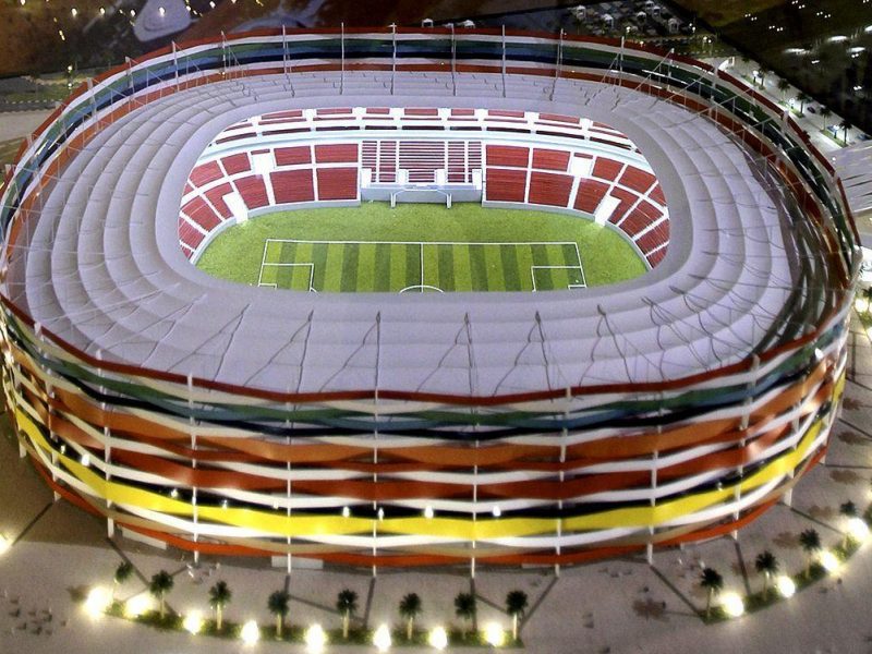 A model of the Al-Gharrafa stadium to be used in the 2022 World Cup in Qatar. (AFP/Getty Images)