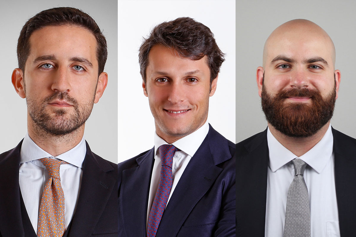 L-R: Riccardo Denaro, a senior associate, Marco De Leo is a partner and Sami Moacdieh, a trainee in Dubai at BonelliErede