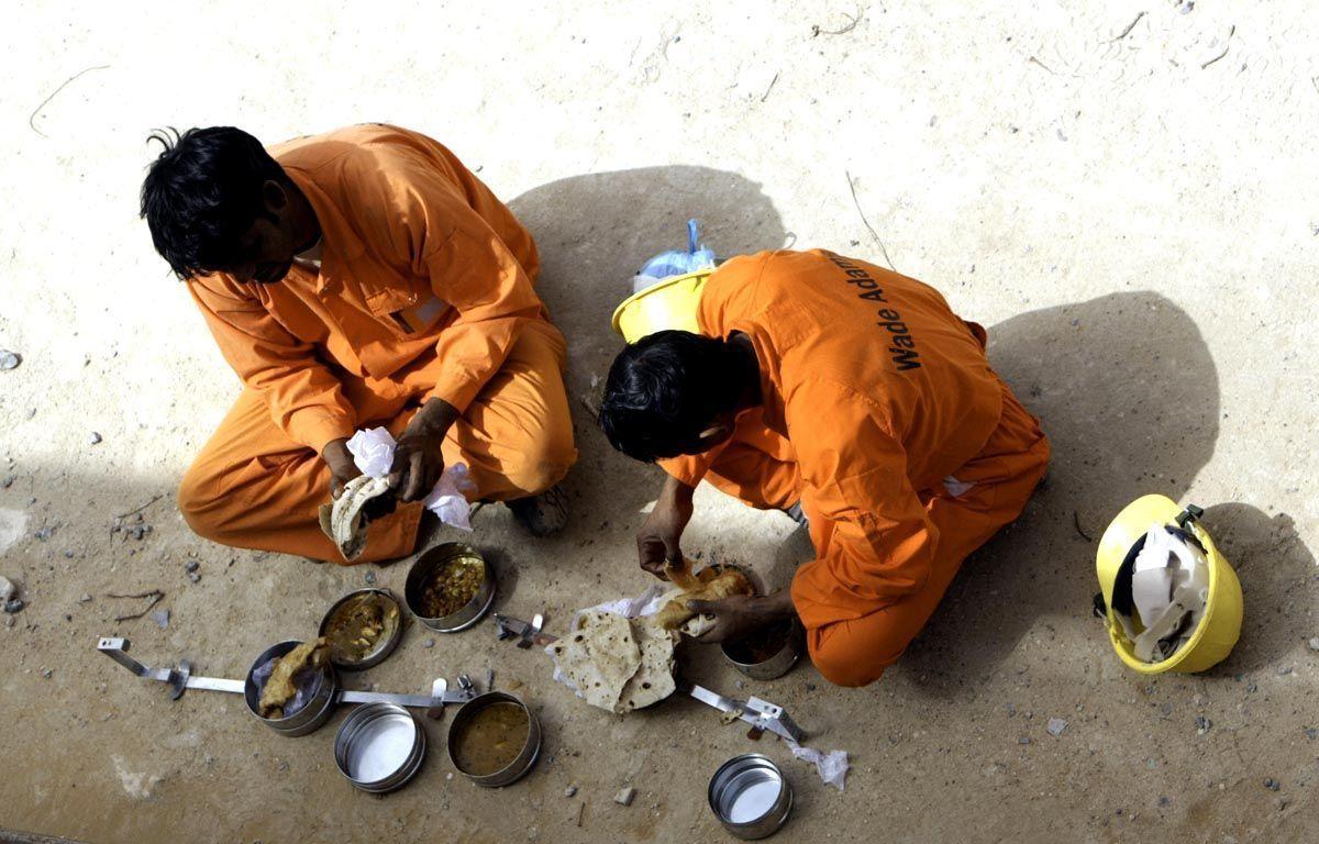 More than 40 labourers were hospitalised after consuming rice from an on-site catering unit described by the Abu Dhabi Food Control Authority as squalid