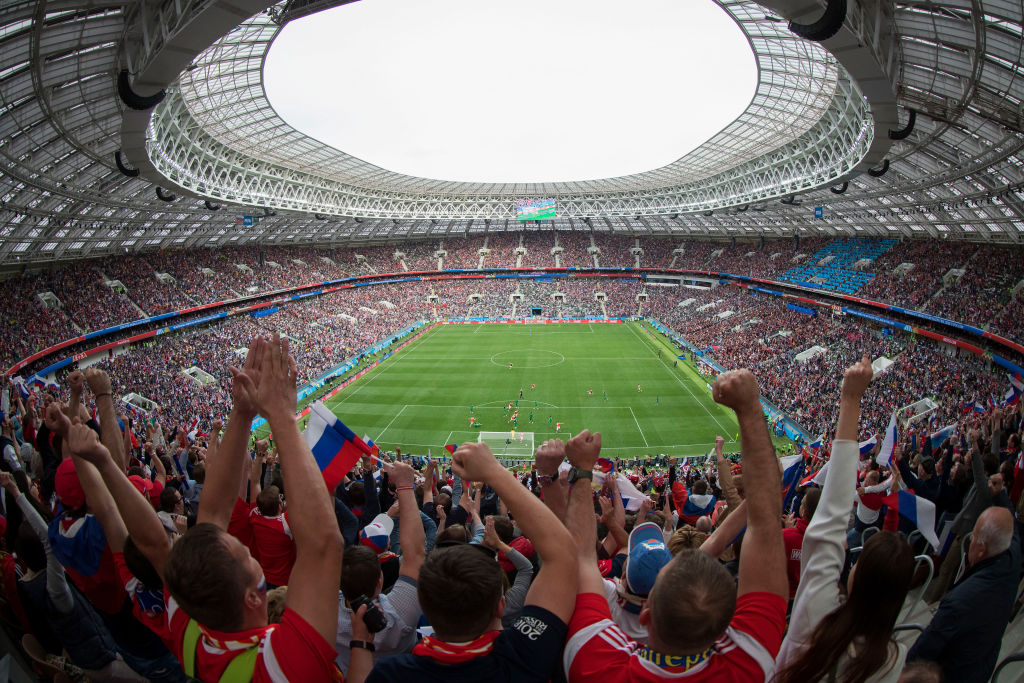 Luzhniki Stadium  in Moscow where the FIFA World Cup final will take place on July 15. 
Photo by Clive Rose/Getty Images