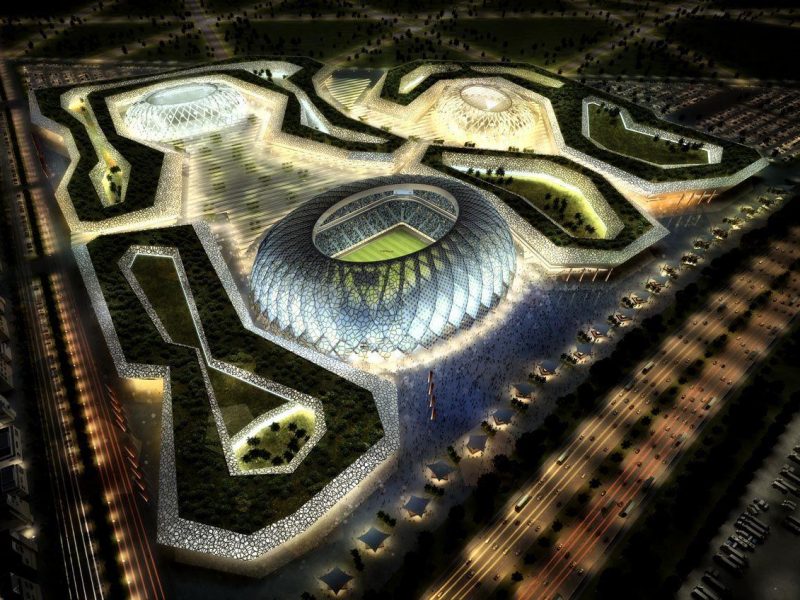 An aerial view of a 45,000 capacity stadium located in Al Wakrah in the south of Qatar.