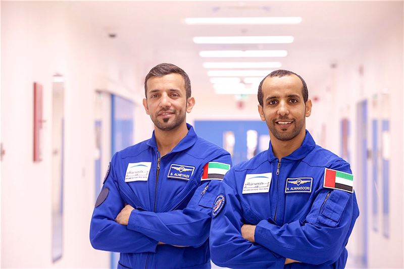 Hazza Al Mansoori, the first Emirati astronaut to travel to the International Space Station on September 25, and Sultan Al Neyadi, the back-up astronaut.