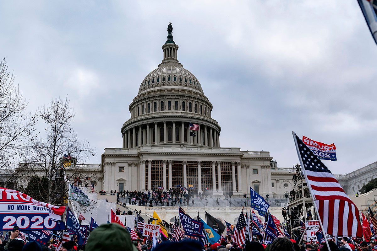 Donald Trump’s supporters stormed the Capitol and interrupted the proceedings. Image: Getty Images