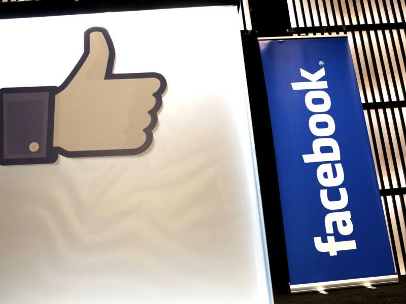 A Facebook Inc. social media logo and a "like" symbol stand on display during a news conference at the Armani Hotel to announce the opening of a Facebook office in Dubai, United Arab Emirates, on Wednesday, May 30, 2012. Facebook Inc, which raised $16 billion this month in the biggest initial share sale for a technology company in history,