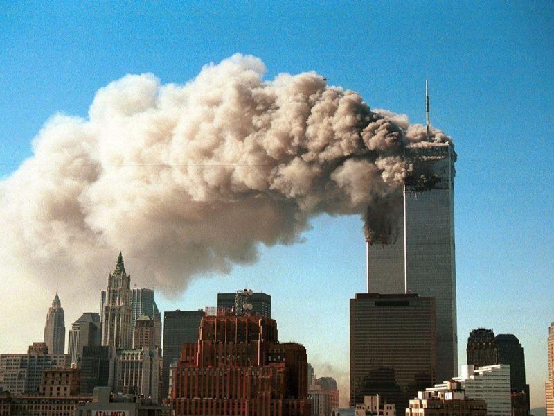 Smoke pours from the twin towers of the World Trade Center after they were hit by two hijacked airliners in a terrorist attack September 11, 2001 in New York City. (Getty Images - for illustrative purposes only)