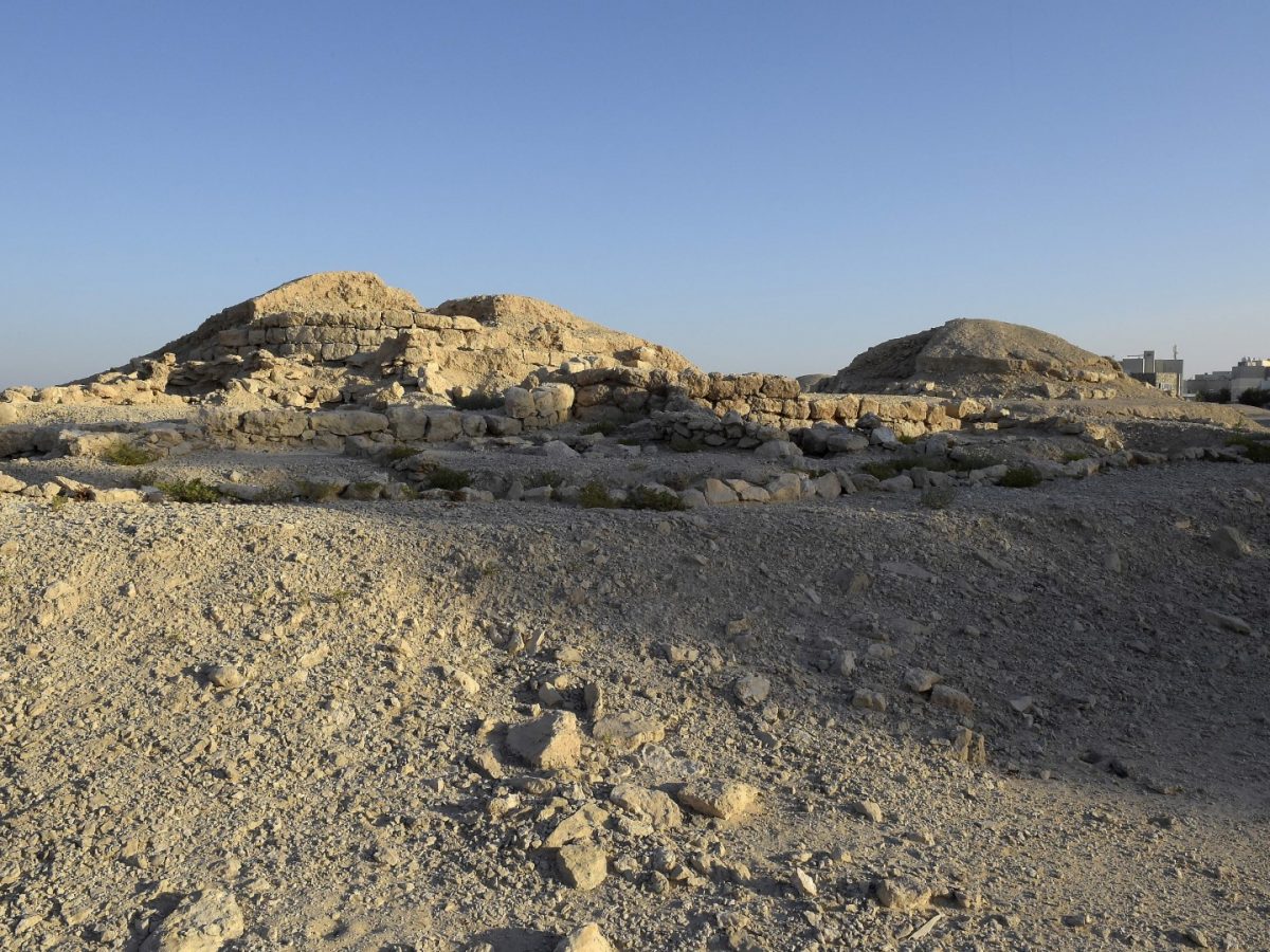 A picture taken  on July 2 2019 shows the Dilmun Burial Mounds near the village of Janabiyah south of the Bahraini capital Manama P
 Photo: STR/AFP/Getty Images