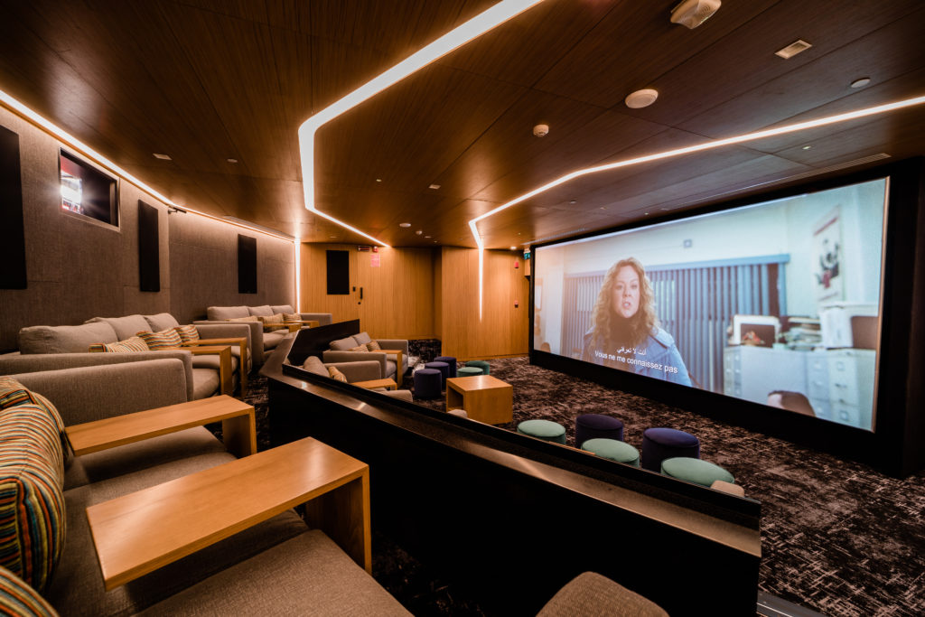 A first-of-its-kind in a hotel, the private screening room along with a private lounge brings together the best movies, five-star food, drinks for about 15 people.