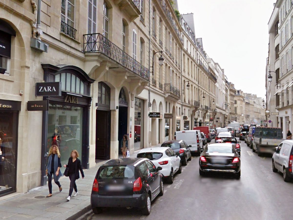 The upmarket Rue Saint Honore in central Paris.