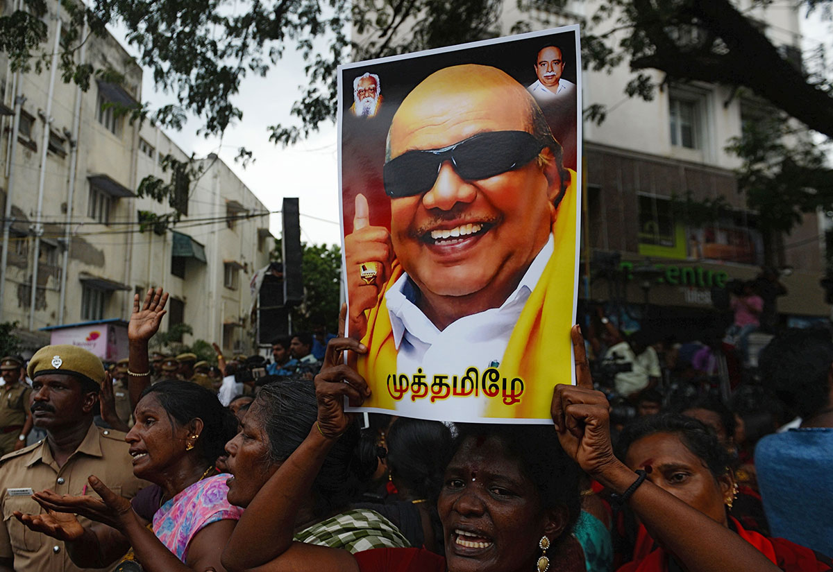 Karunanidhi was chief minister of Tamil Nadu five times and successfully contested 12 state elections, building legions of supporters on the way.