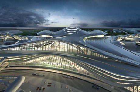 An artists impression of the new terminal at Abu Dhabi International Airport