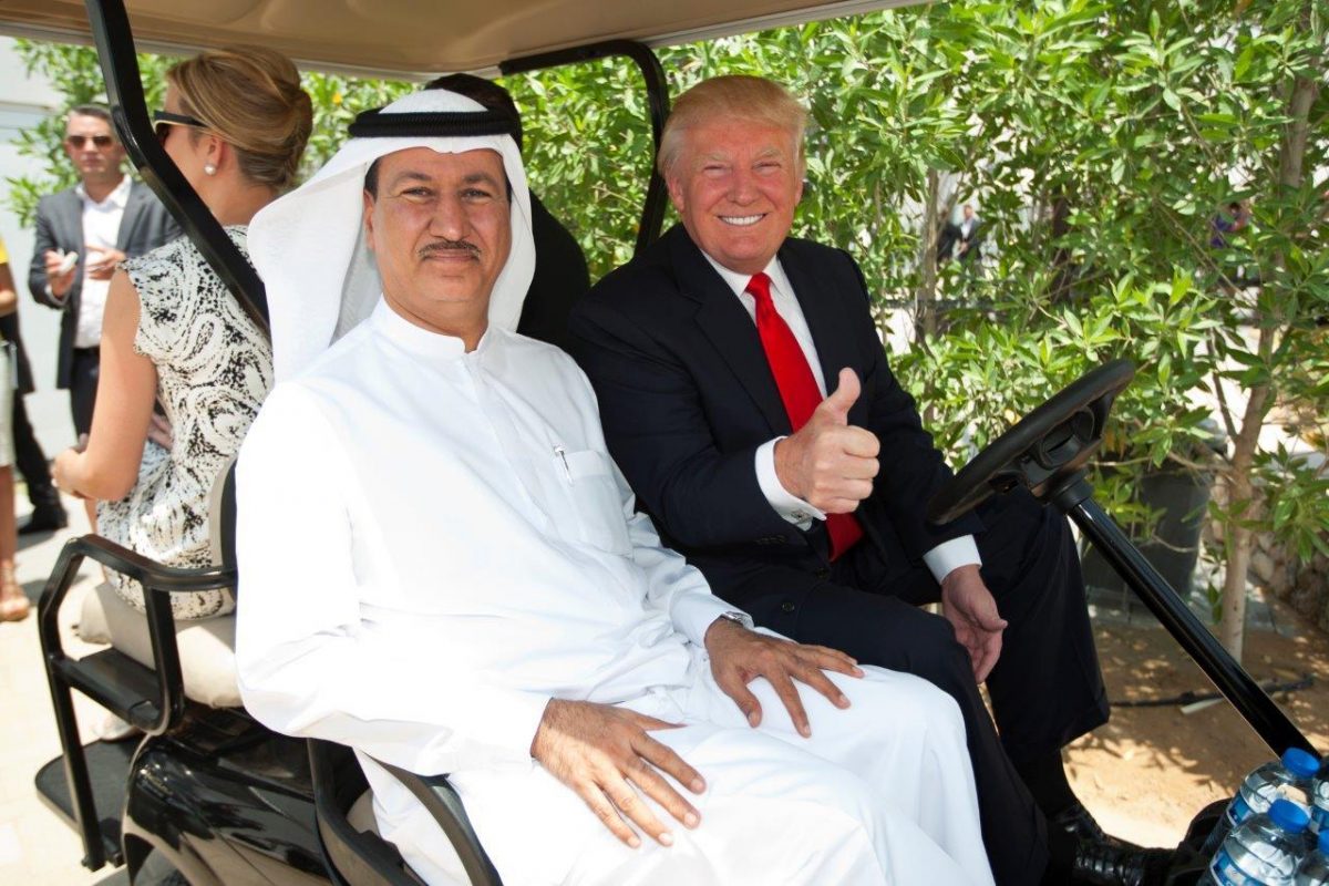 Donald Trump with Damac chairman Hussein Sajwani at the launch of the Trump International Golf Club Dubai in 2014.