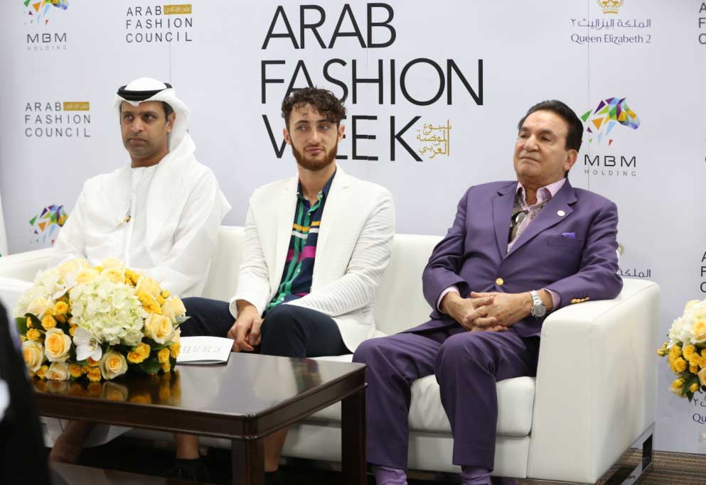 Saeed Al Mutawa, CEO of MBM Holding, Jacob Abrian, CEO of The Arab Fashion Council and Antonio Rubel, chairman of the Arab Fashion Council.