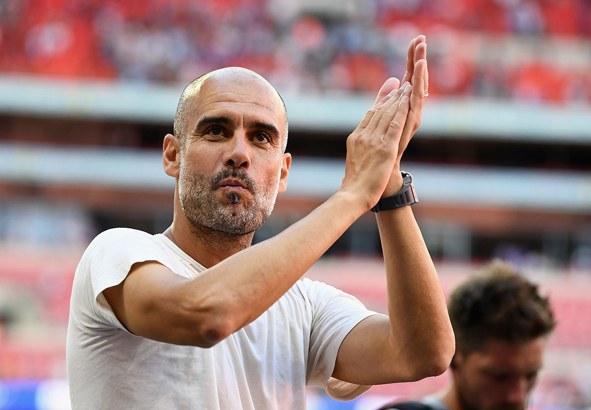 Manchester City’s coach Pep Guardiola, whose brother owns a stake in Girona.