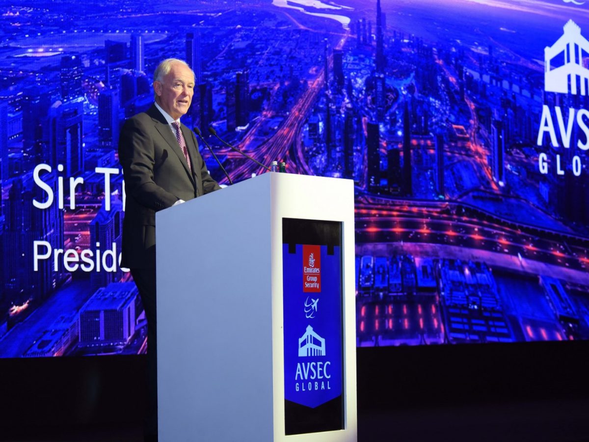 Sir Tim Clark speaking at this year's AVSEC Global 2019 conference in Dubai.