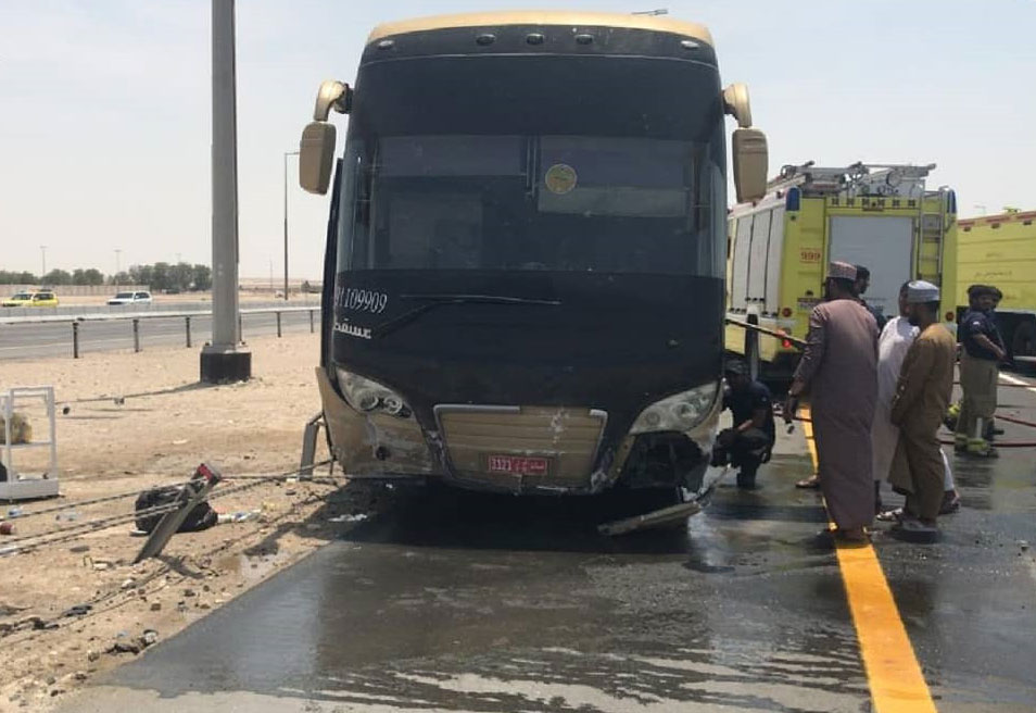 The accident happened on Abu Dhabi’s Sheikh Khalifa Bin Zayed Road. No injuries were reported.