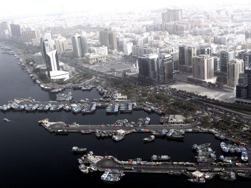 An aerial view of the Dubai Creek or Khor Dubai. (AFP/Getty Images)