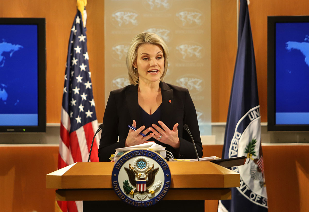 US State Department spokeswoman Heather Nauert.