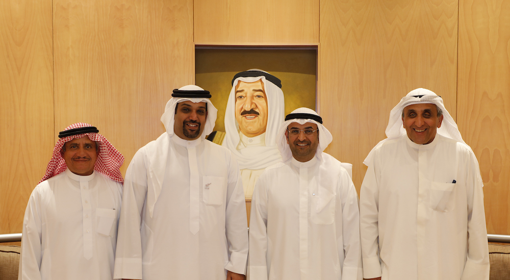 Minister of Finance Dr. Nayef Al-Hajraf with Members of Bahrain's Ministry of Finance, (KFAED), and the Arab Monetary Fund