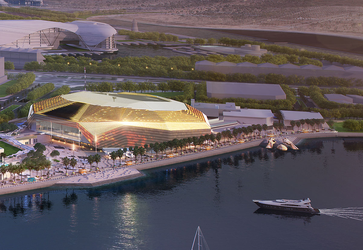 Yas Bay Arena, the multi-purpose indoor arena in Abu Dhabi, is under construction.