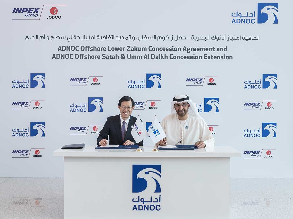 The agreement, which comes into effect on March 9 and has a term of 40 years, was signed by Dr Sultan Ahmed Al Jaber, ADNOC Group CEO and member of Abu Dhabi’s Supreme Petroleum Council and Toshiaki Kitamura, President and Chief Executive Officer of INPEX.