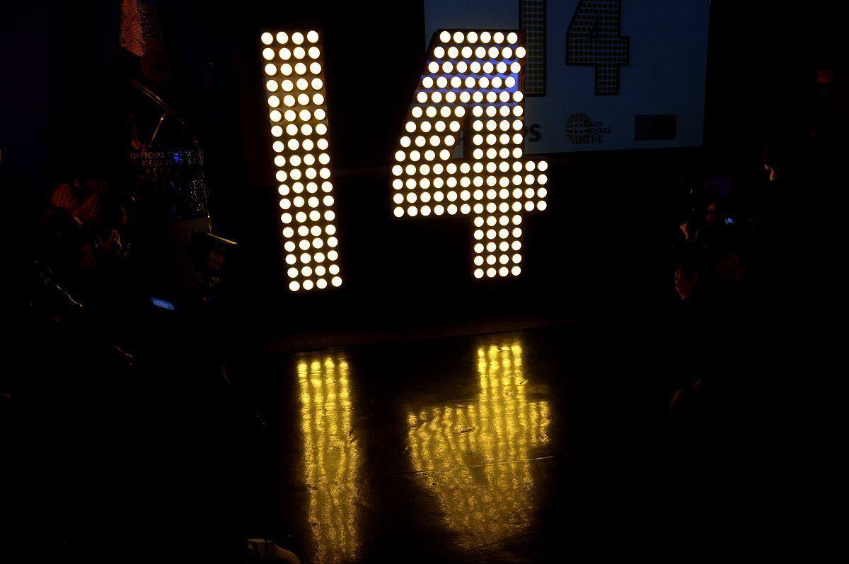 The numerals "14" that will complete the 2014 display on Times Square on New Years eve. (Getty Images)