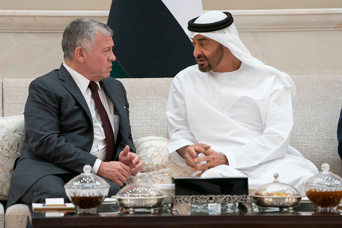 Abu Dhabi Crown Prince Sheikh Mohamed bin Zayed Al Nahyan met with Jordan’s King Abdullah in Abu Dhabi.