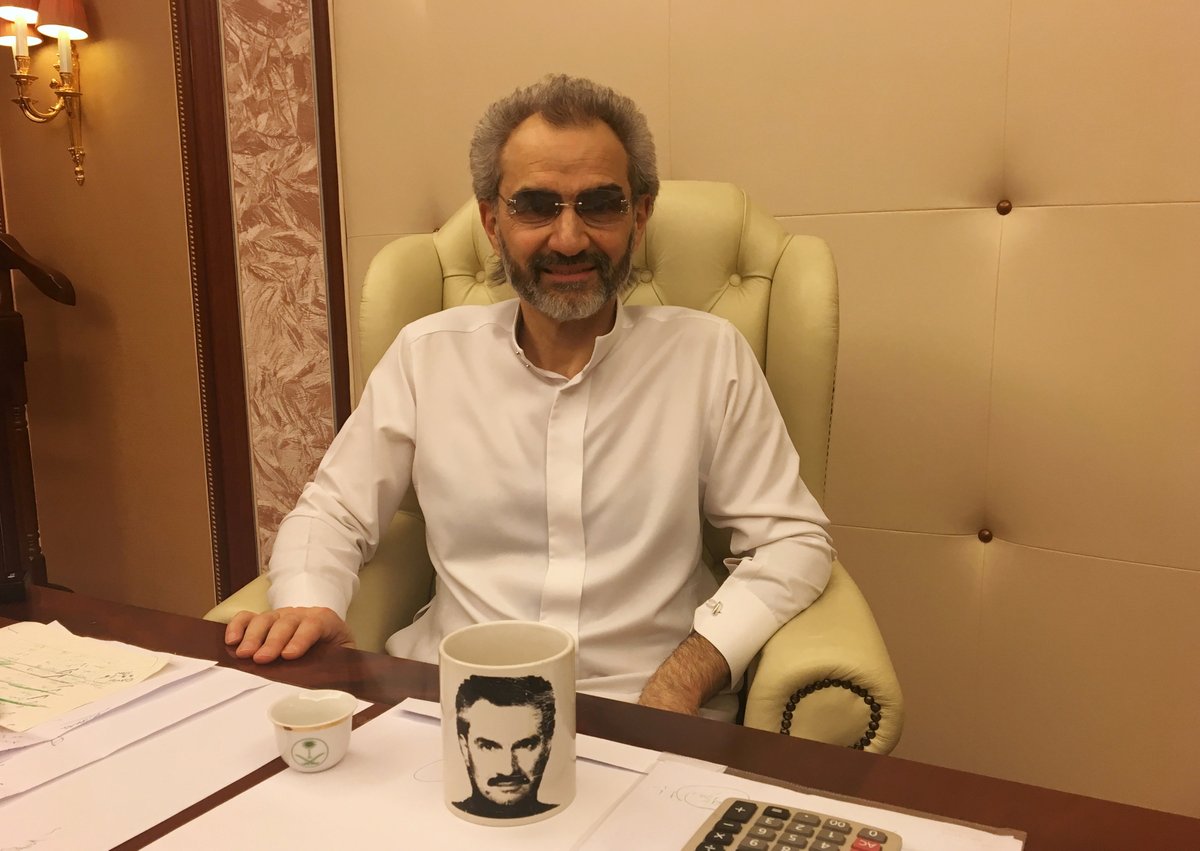 Saudi Arabian billionaire Prince Alwaleed bin Talal sits for an interview with Reuters in the office of the suite where he has been detained at the Ritz-Carlton in Riyadh. (Reuters).