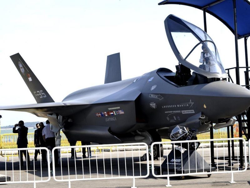 A Lockheed Martin F-35 fighter jet. The defence firm has taken a stake in Abu Dhabis Advanced Military Maintenance Repair and Overhaul Centre