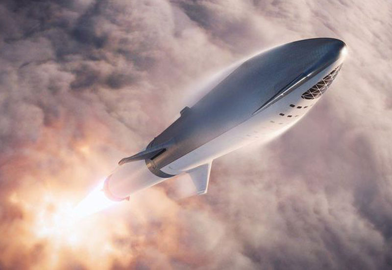 The Starship rocket is designed to exit and re-enter the earth’s atmosphere, with a passenger pod traveling to its final destination at maximum speeds of 27,000 km per hour.