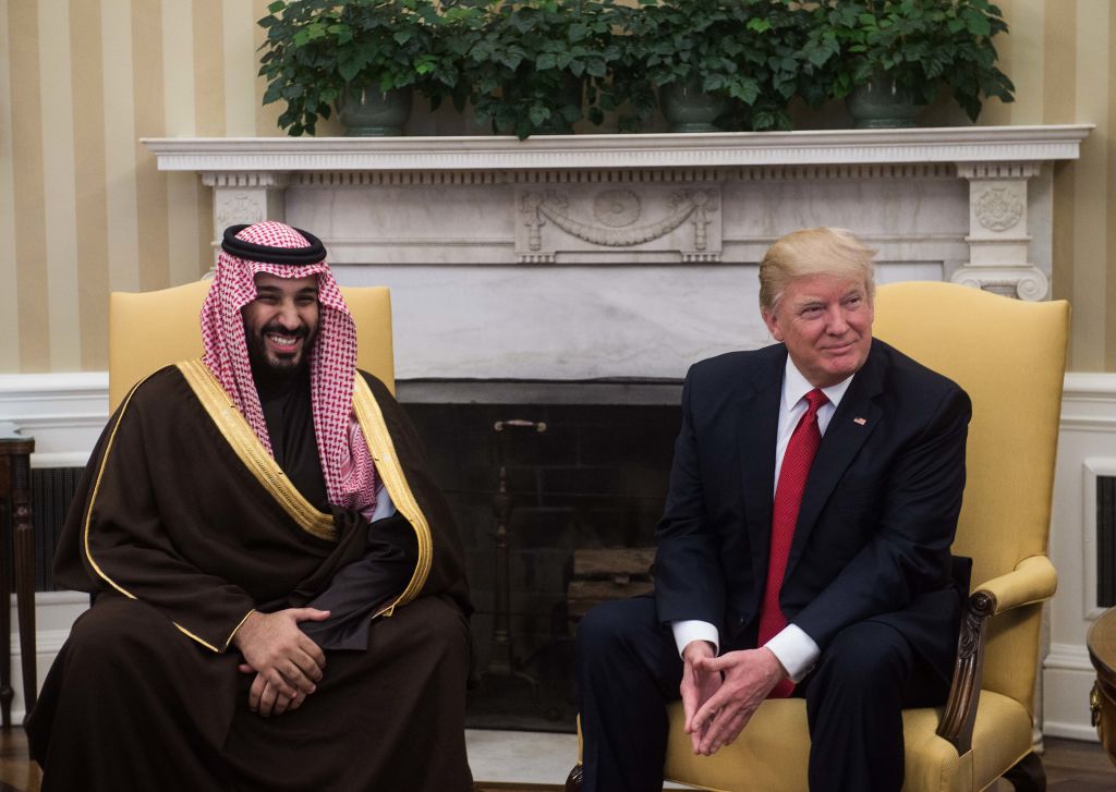 US President Donald Trump and Saudi Crown Prince Mohammed bin Salman pictured in the Oval Office at the White House in Washington DC on March 14 2017
Photo: NICHOLAS KAMM/AFP/Getty Images