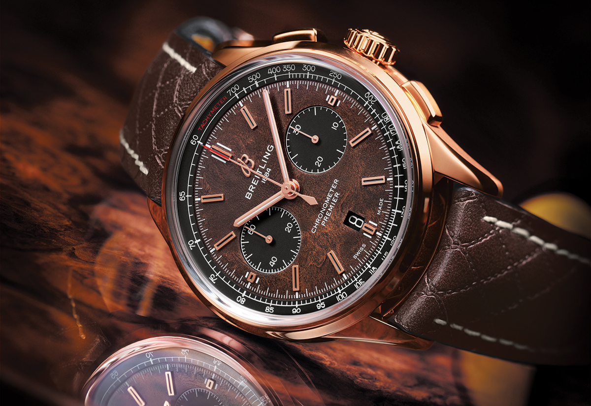 The 42mm chronographs are being made in 18ct rose gold or steel 42mm cases housing Breitling’s Manufacture Caliber 01.