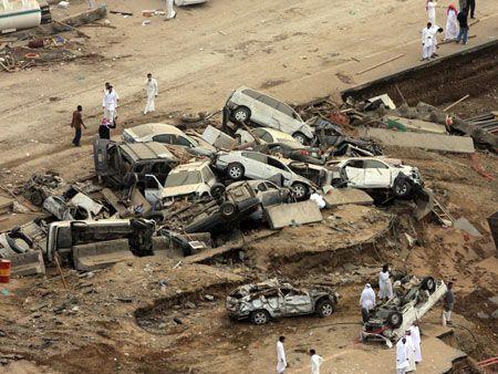 The aftermath of the 2009 flooding in Jeddah that killed 120 people. (Getty Images)