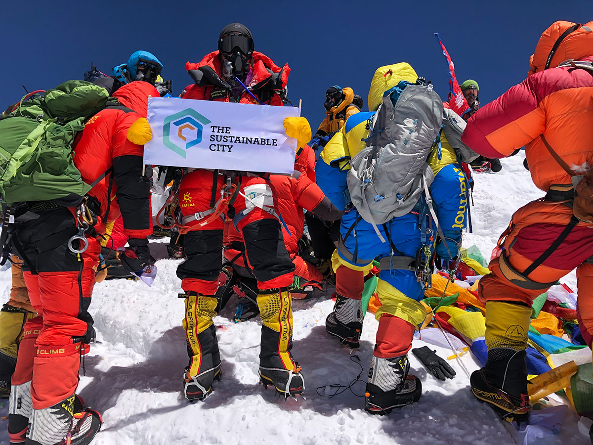 Dubai-based mountaineer Dolores Shelleh said her climb intended to highlight sustainable practices, promote the use of renewable energy and reinforce the need to follow healthy lifestyles.