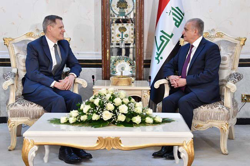 Matthew Tueller submitted his diplomatic credentials to Iraqi Foreign Minister Mohammed Ali al-Hakim, who said Baghdad would "guarantee all necessary conditions for the success of his mission".