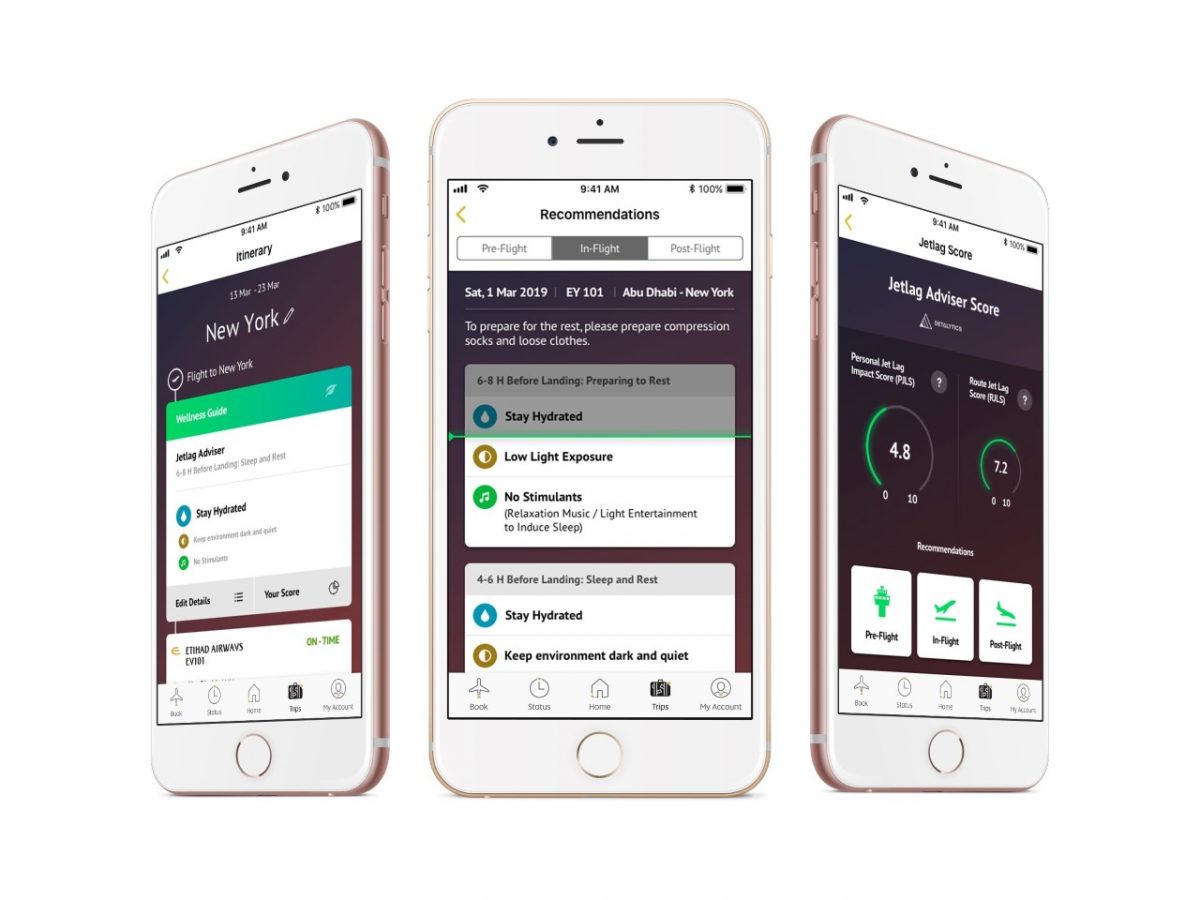 Etihad will be the first airline to trial Panasonic’s new wellness solution - the Jet Lag Adviser.