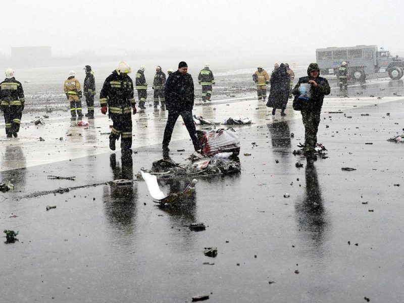 Flydubai passenger jet which crashed, killing all 62 people on board as it tried to land in bad weather in the city of Rostov-on-Don on March 19, 2016. (AFP/Getty Images)