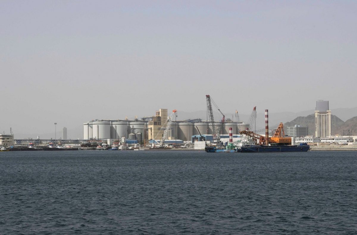 Fujairah port is the only Emirati terminal located on the Arabian Sea coast, bypassing the Strait of Hormuz, through which most Gulf oil exports pass.