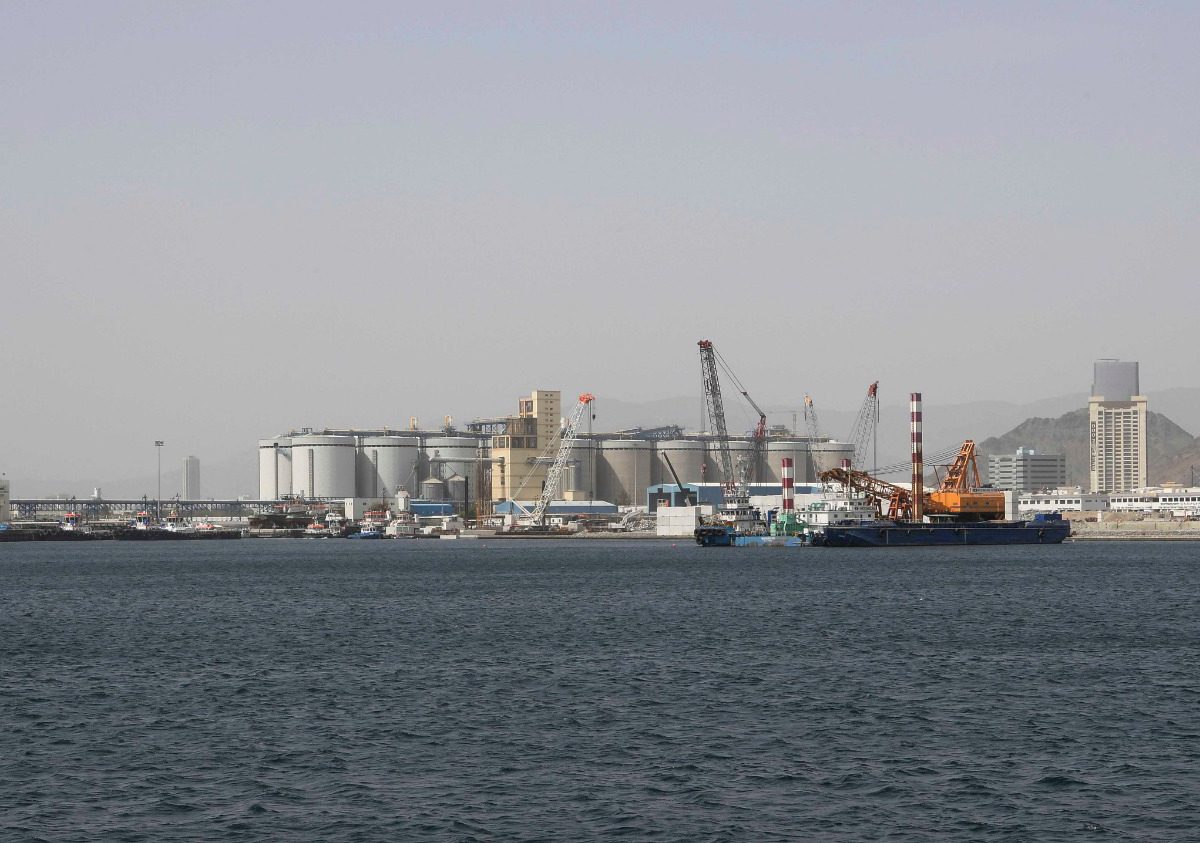 Fujairah port is the only Emirati terminal located on the Arabian Sea coast, bypassing the Strait of Hormuz, through which most Gulf oil exports pass.