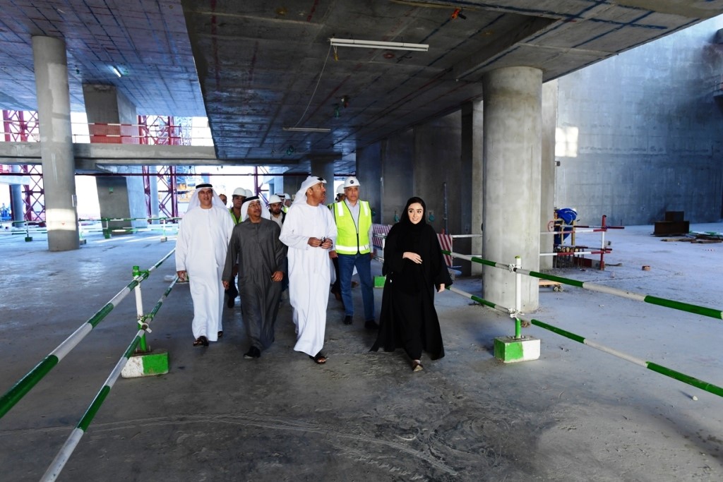 During a visit to the library construction site, Hussain Nasser Lootah, director general of Dubai Municipality, reviewed progress.