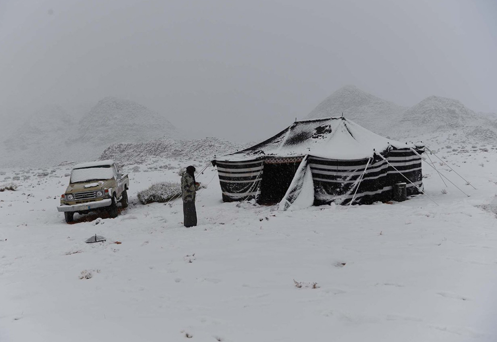 In pictures Heavy snow blankets northwestern regions of Saudi Arabia