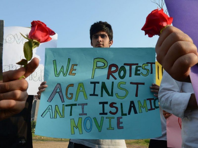 Protest against the controversial film Innocence of Muslims. (AFP/GettyImages)